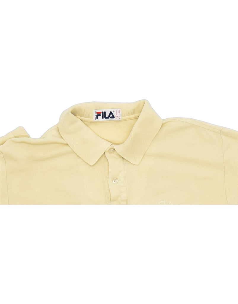 FILA Mens Polo Shirt IT 46 Small Yellow Cotton | Vintage | Thrift | Second-Hand | Used Clothing | Messina Hembry 