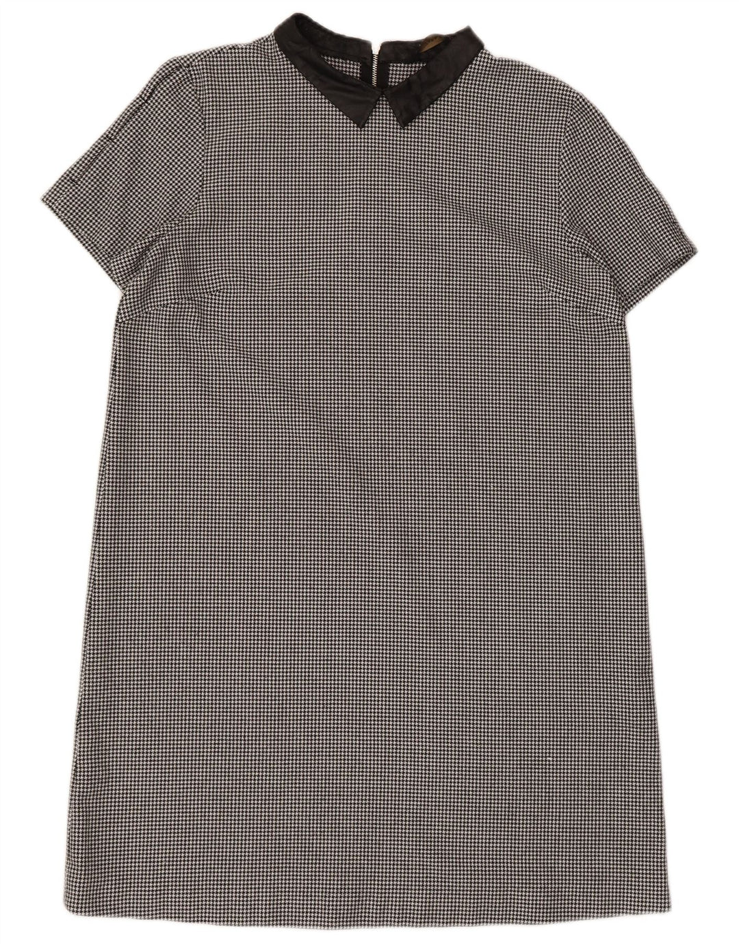 Zara Womens Shift Dress UK 14 Large Black Houndstooth Polyester