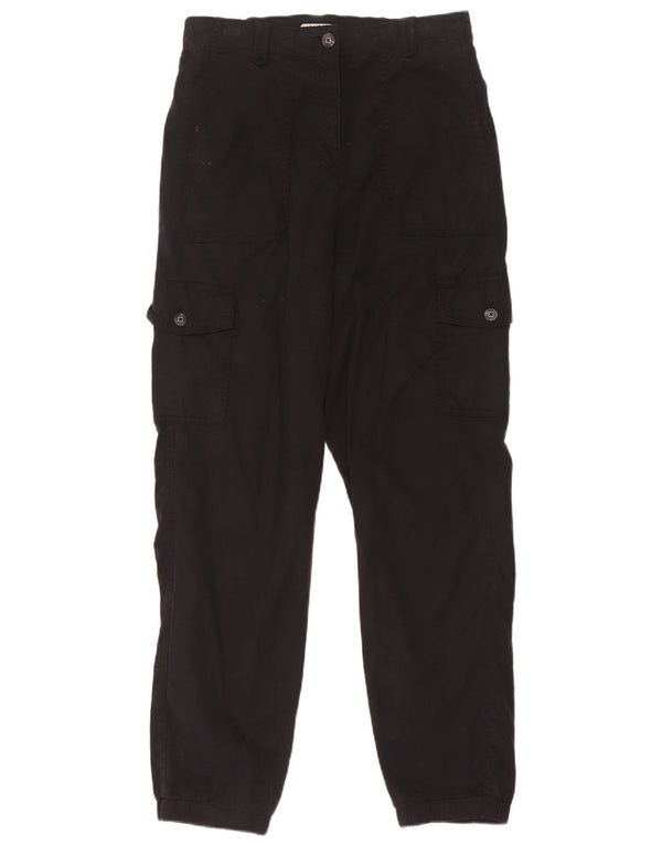 Marks & Spencer Womens Joggers Cargo Trousers UK 10 Small W28 L30 Black