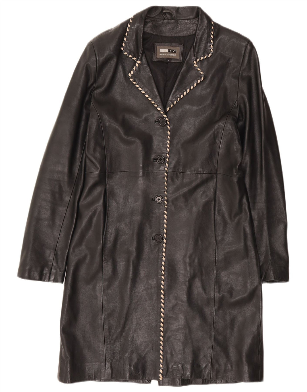 Aviatrix Womens Leather Coat UK 14 Large Black Leather