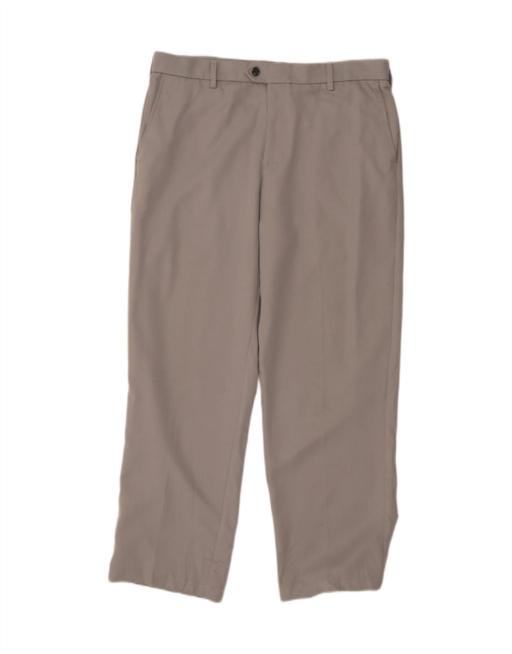 IZOD Mens Classic Straight Suit Trousers W36 L30 Grey Polyester Vintage Izod and Second-Hand Izod from Messina Hembry 