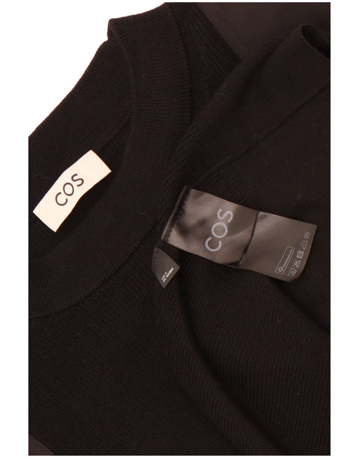 Cos Mens Loose Fit Crew Neck Jumper Sweater Small Black Wool