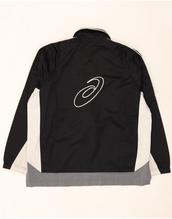 Asics Mens Graphic Tracksuit Top Jacket Large Black Colourblock
