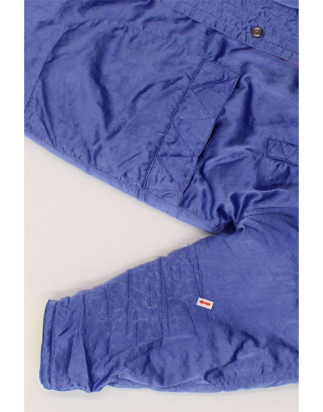 VINTAGE Womens Hooded Windbreaker Coat UK 14 Large Blue Polyamide Vintage Vintage and Second-Hand Vintage from Messina Hembry 