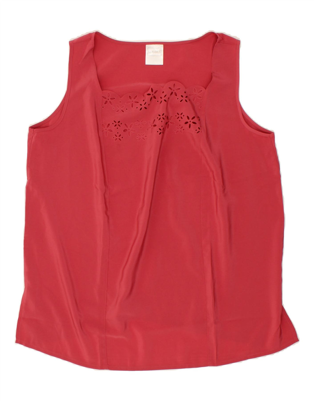 VINTAGE Womens Sleeveless Blouse Top UK 20 2XL Red Polyester Vintage Vintage and Second-Hand Vintage from Messina Hembry 