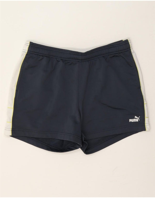 Puma Womens Sport Shorts UK 16 Large Navy Blue Colourblock