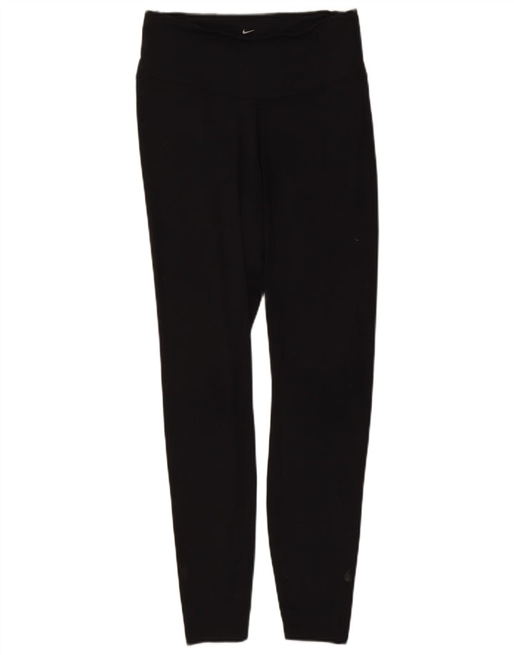 Nike Womens Dri Fit Leggings UK 12 Medium  Black Nylon