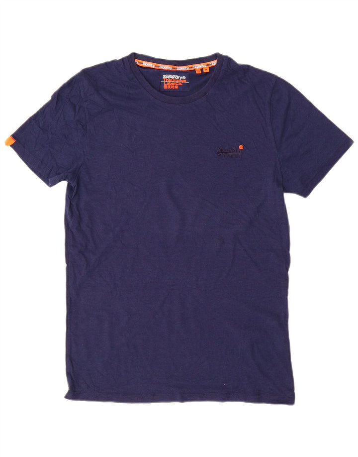SUPERDRY Mens T-Shirt Top Medium Navy Blue Cotton