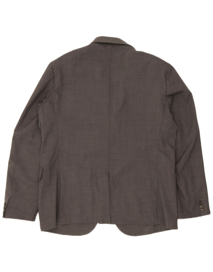 Aspesi Mens 3 Button Blazer Jacket IT 56 3XL Grey Polyester