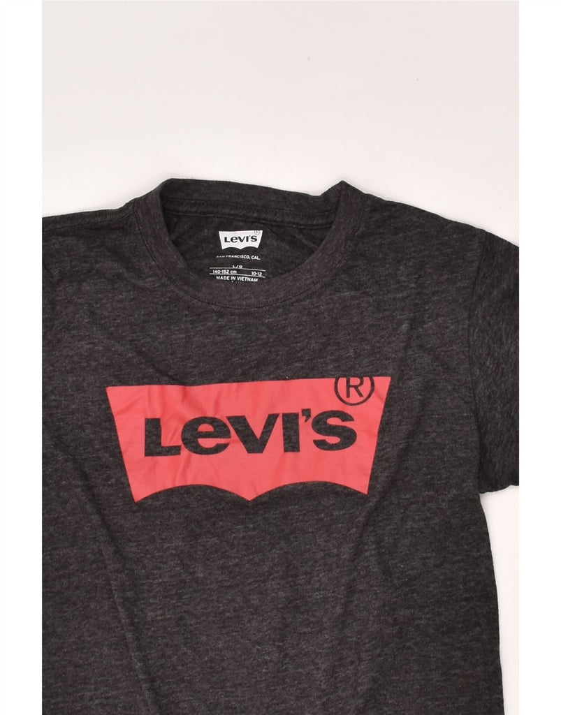 LEVI'S Boys Graphic T-Shirt Top 10-11 Years Large Grey Flecked Cotton | Vintage Levi's | Thrift | Second-Hand Levi's | Used Clothing | Messina Hembry 