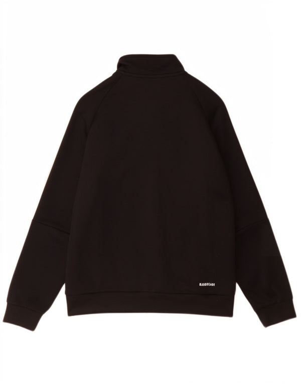 Adidas Boys Tracksuit Top Jacket 9-10 Years Black Polyester