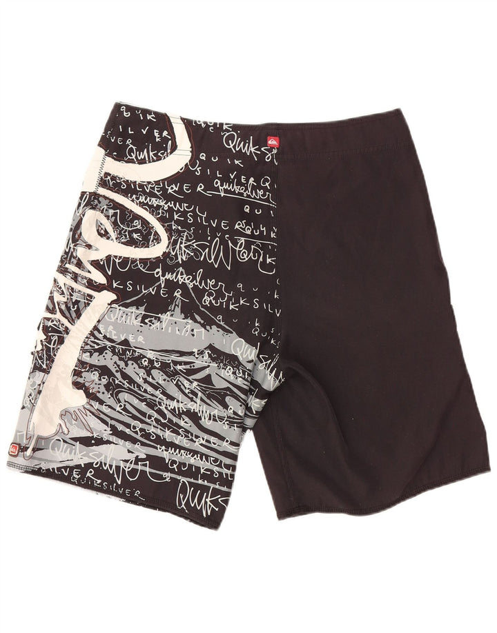 QUIKSILVER Mens Graphic Swimming Shorts Small Black Polyester