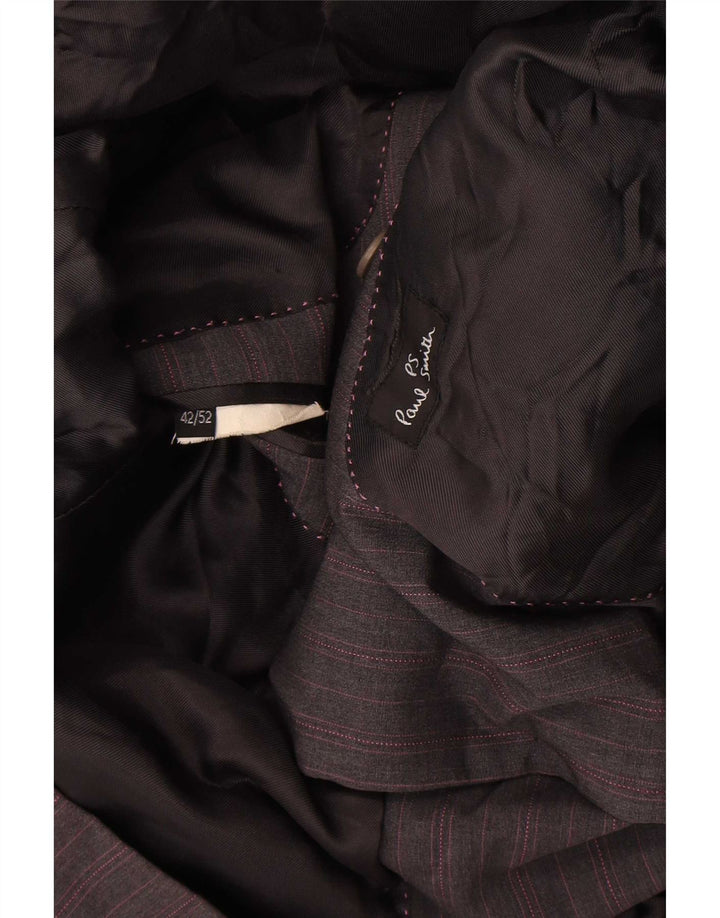 Paul Smith Mens 2 Button Blazer Jacket UK 42 XL Grey Striped