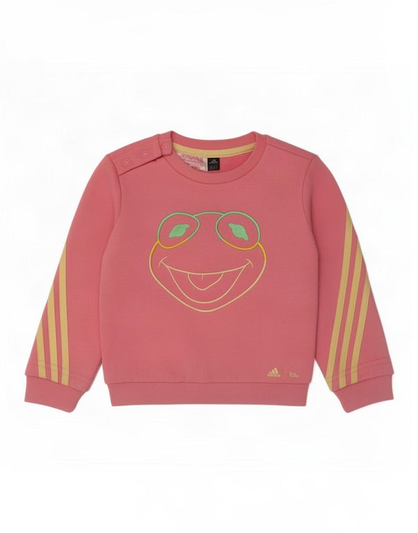 Adidas Baby Girls Disney Graphic Sweatshirt Jumper 9-12 Months Pink Cotton