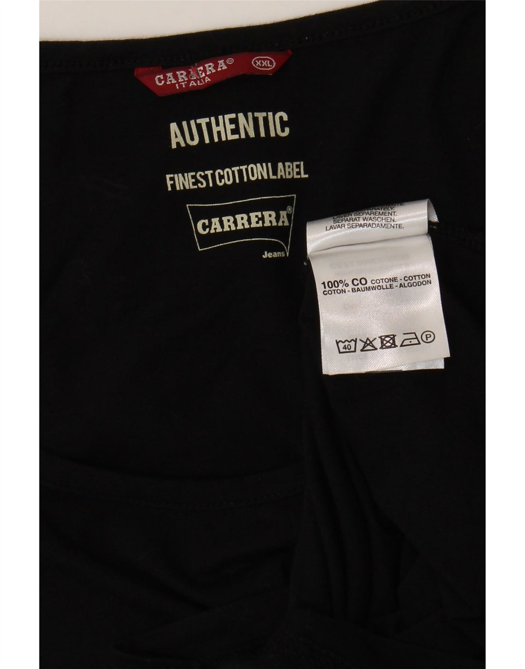 CARRERA Mens Graphic Vest Top 2XL Black Cotton Vintage Carrera and Second-Hand Carrera from Messina Hembry 