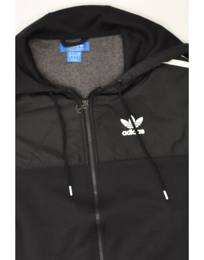 ADIDAS Mens Zip Hoodie Sweater Small Black Cotton | Vintage Adidas | Thrift | Second-Hand Adidas | Used Clothing | Messina Hembry 