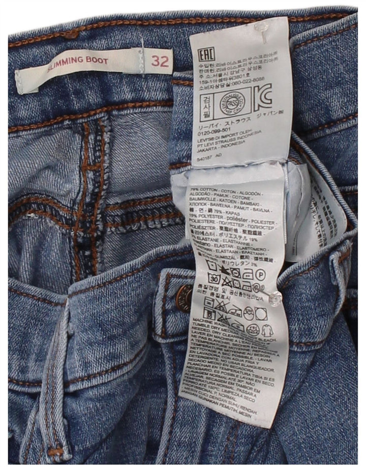 LEVI'S Womens Slimming Bootcut Jeans W32 L30 Blue Cotton