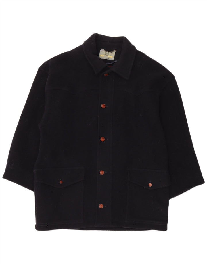 Hyde Park Mens Overcoat EU 52 XL Navy Blue