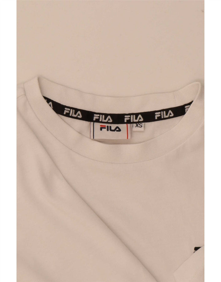Fila Womens T-Shirt Top UK 6 XS White