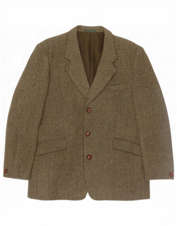 Harris Tweed Mens Gurteen Blazer Jacket UK 44 2XL Green Herringbone