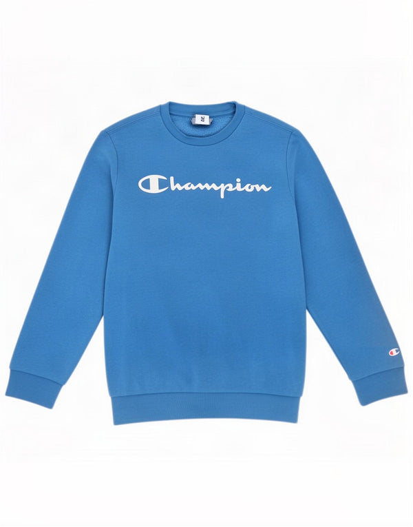Champion Boys Graphic Sweatshirt Jumper 11-12 Years Large Blue