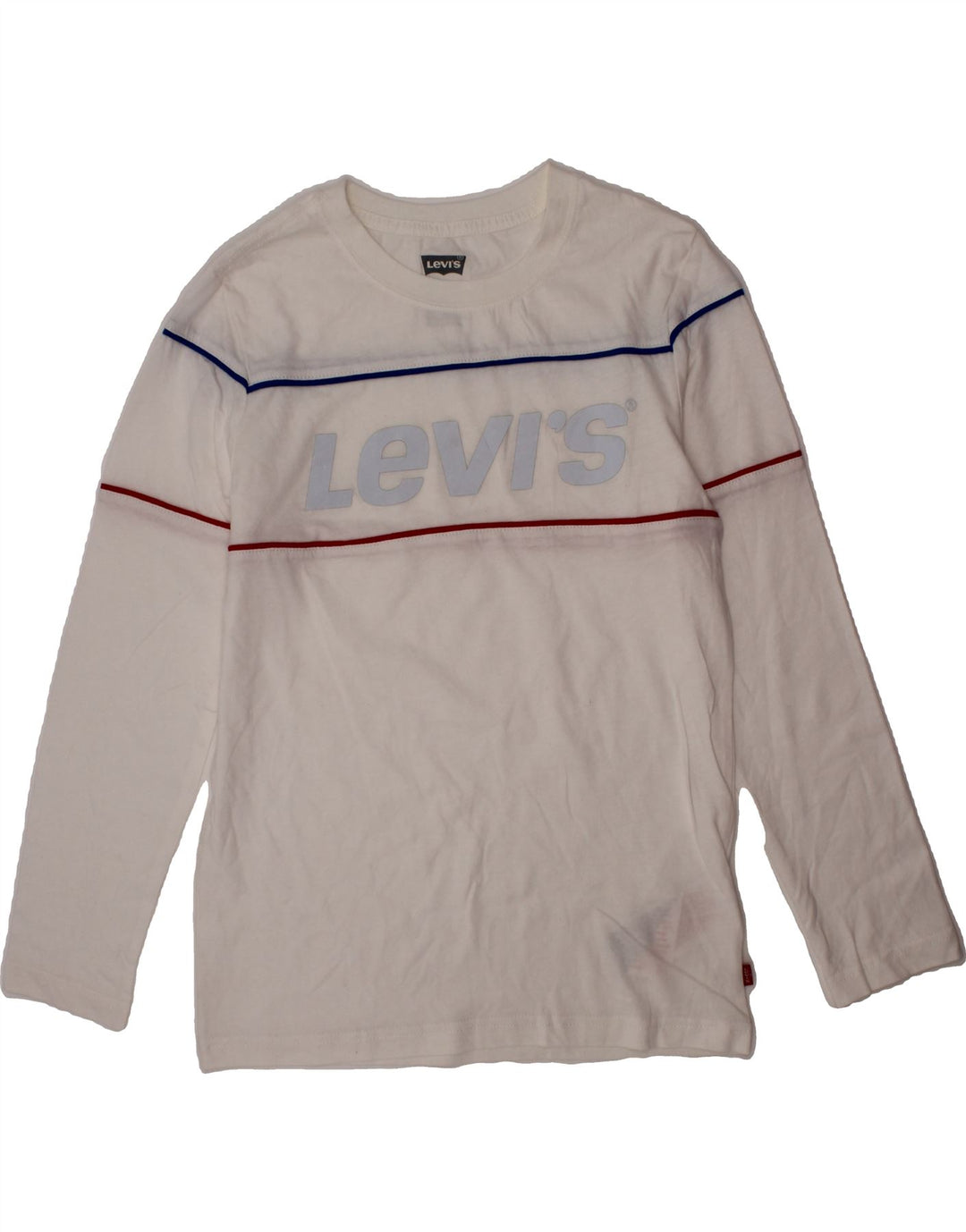 LEVI'S Boys Graphic Top Long Sleeve 11-12 Years White Cotton Vintage Levi's and Second-Hand Levi's from Messina Hembry 