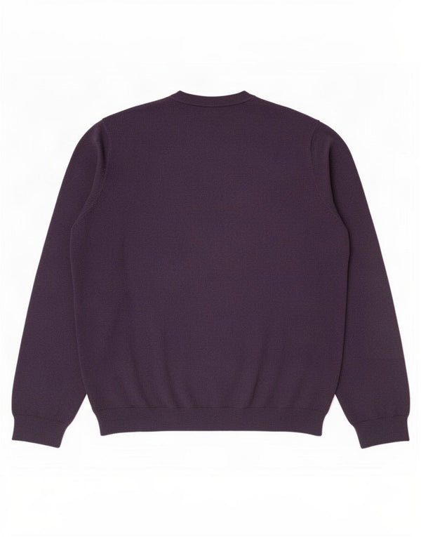 Marks & Spencer Mens V-Neck Jumper Sweater 3XL Purple Cotton