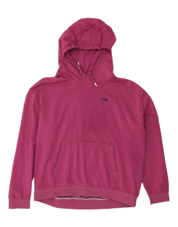 Fila Womens Hoodie Jumper UK 22 3XL Purple Cotton