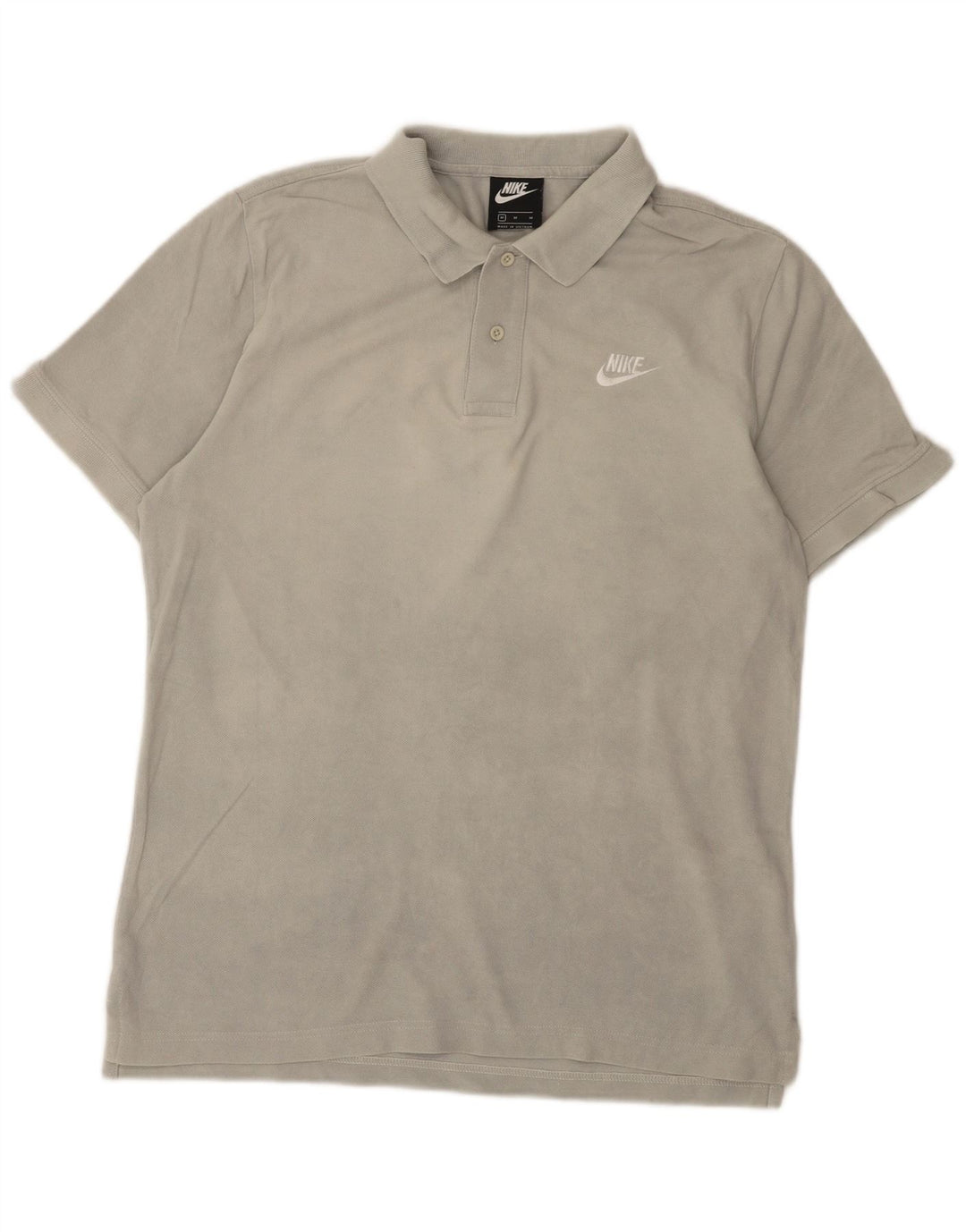 Nike Mens Polo Shirt Medium Grey Cotton