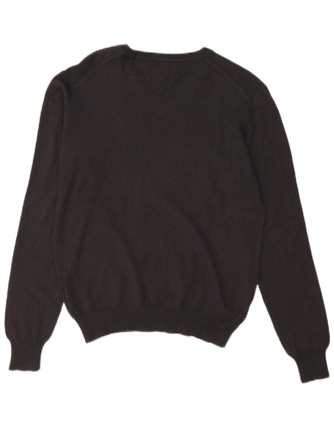 Marlboro Classics Mens Slim Fit V-Neck Jumper Sweater Medium Black Wool