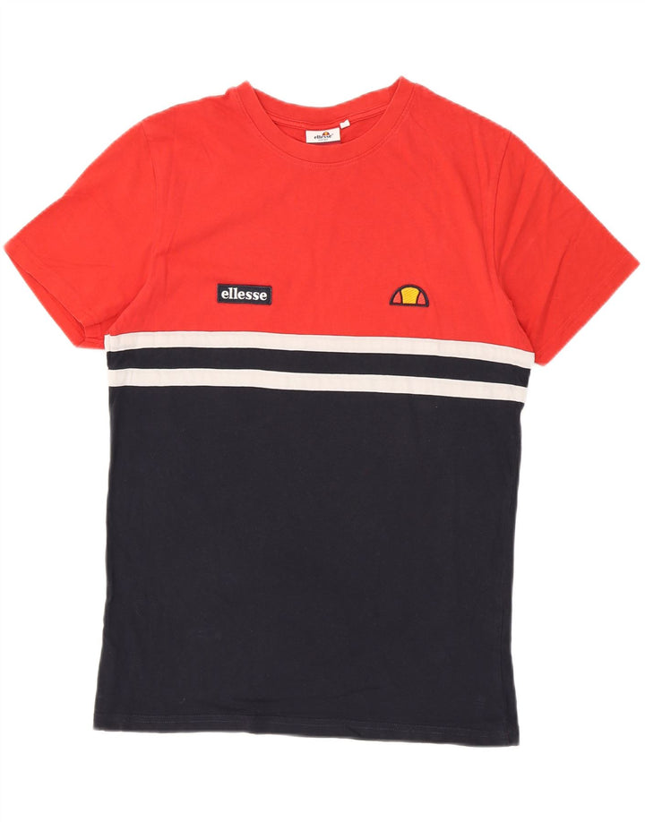 ELLESSE Mens Heritage T-Shirt Top Medium Red Colourblock