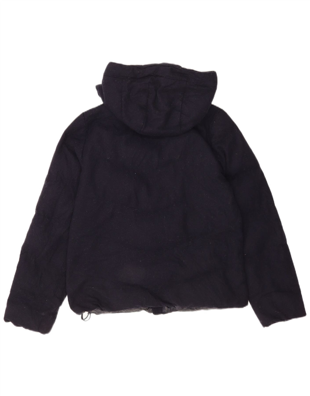 Gap Womens Hooded Padded Jacket UK 14 Medium Navy Blue Wool