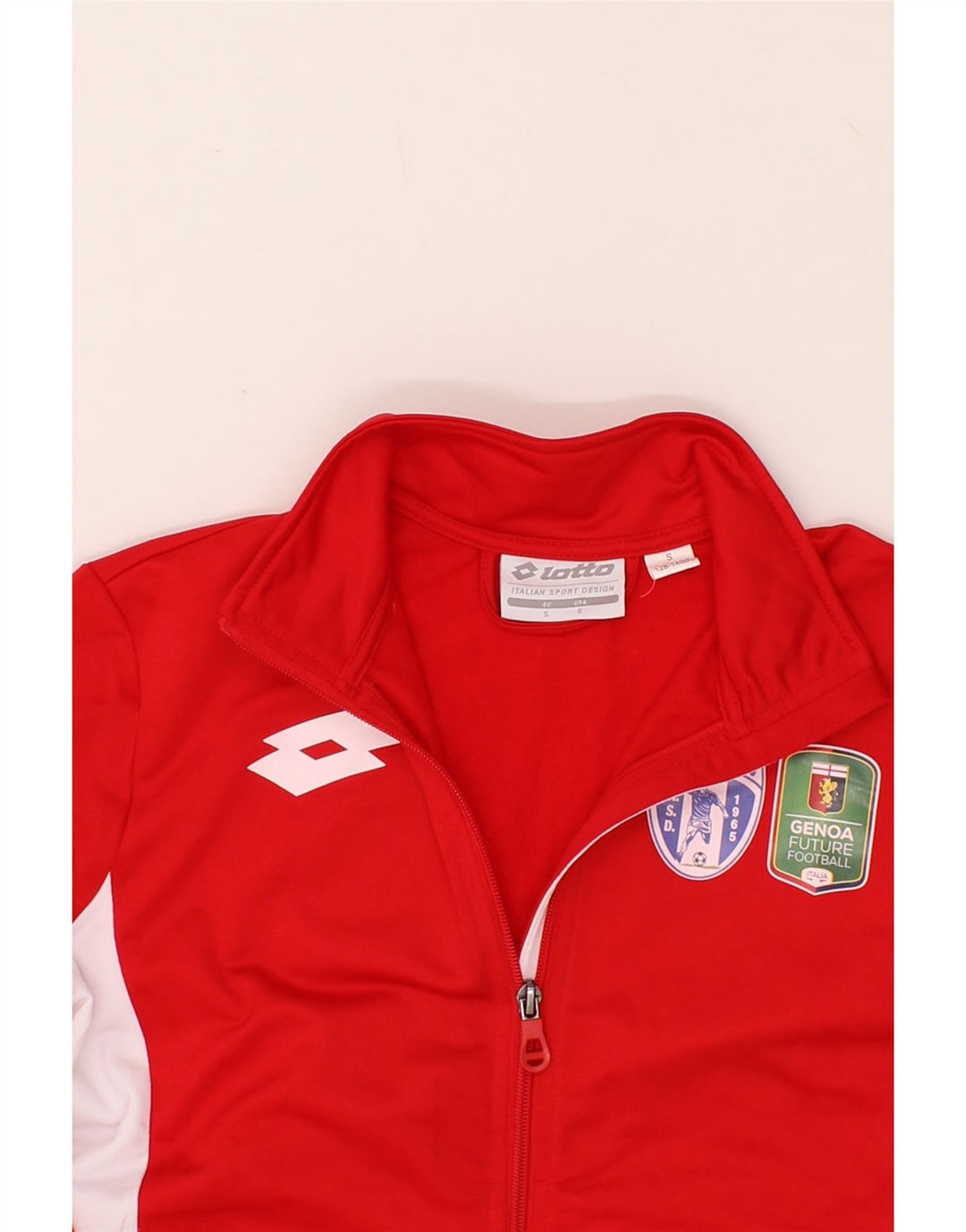 LOTTO Boys Graphic Tracksuit Top Jacket 9-10 Years Small Red Colourblock Vintage Lotto and Second-Hand Lotto from Messina Hembry 