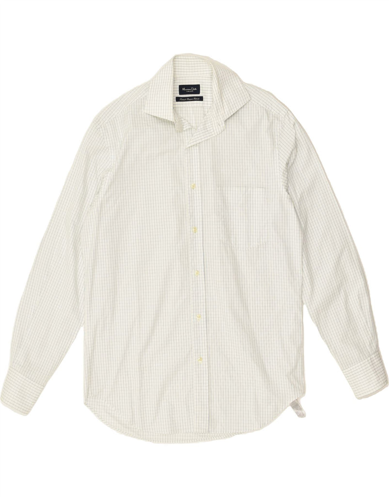 MASSIMO DUTTI Mens Shirt Size 15 1/2 40 Medium White Check Cotton | Vintage Massimo Dutti | Thrift | Second-Hand Massimo Dutti | Used Clothing | Messina Hembry 