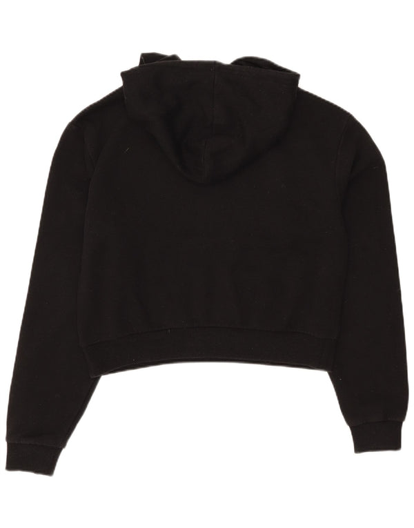 Vans Womens Crop Oversized Hoodie Jumper UK 6 XS Black Cotton