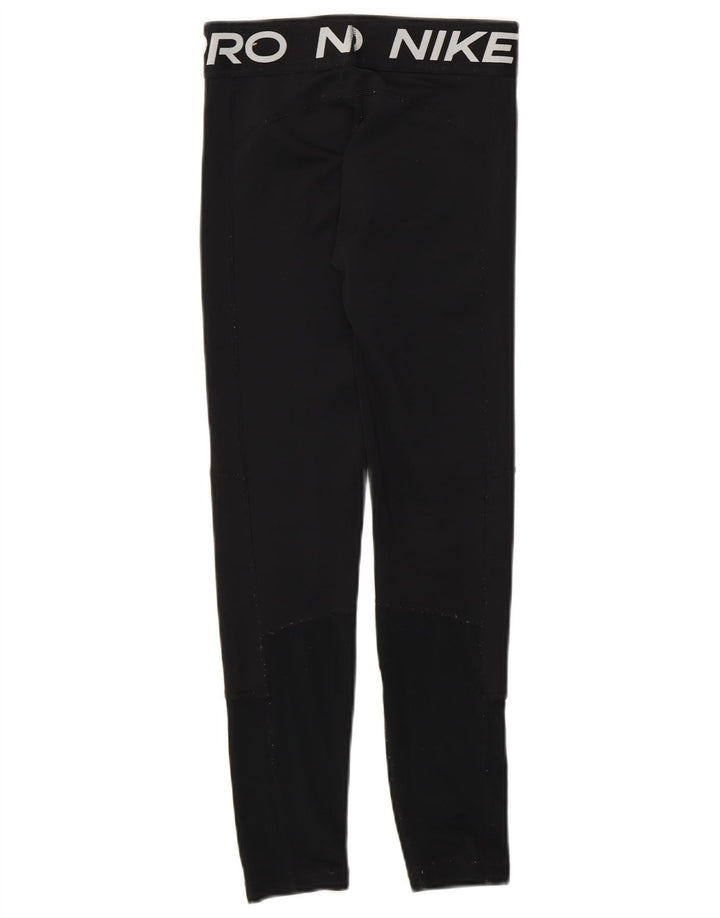 Nike Girls Graphic Leggings 10-11 Years Medium Black Polyester