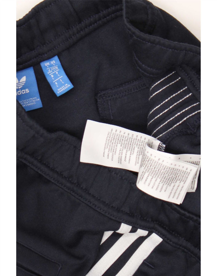 Adidas Mens Crop Tracksuit Trousers Large  Navy Blue Polyester