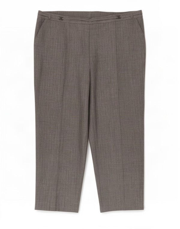 Marks & Spencer Womens Straight Cropped Trousers UK 16 Large W38 L26 Grey
