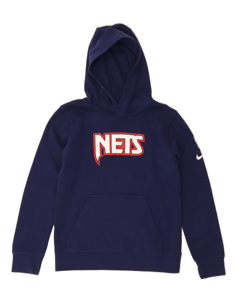 NIKE Boys Hoodie Jumper 10-11 Years Medium Navy Blue Vintage Nike and Second-Hand Nike from Messina Hembry 