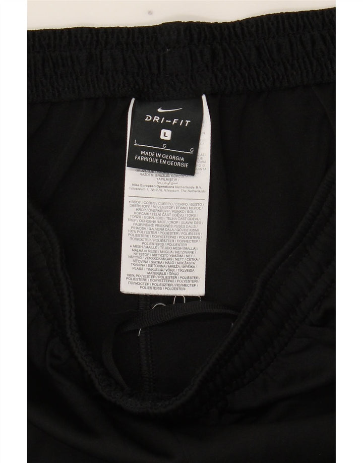 Nike Mens Dri Fit Tracksuit Trousers Large  Black Colourblock Polyester