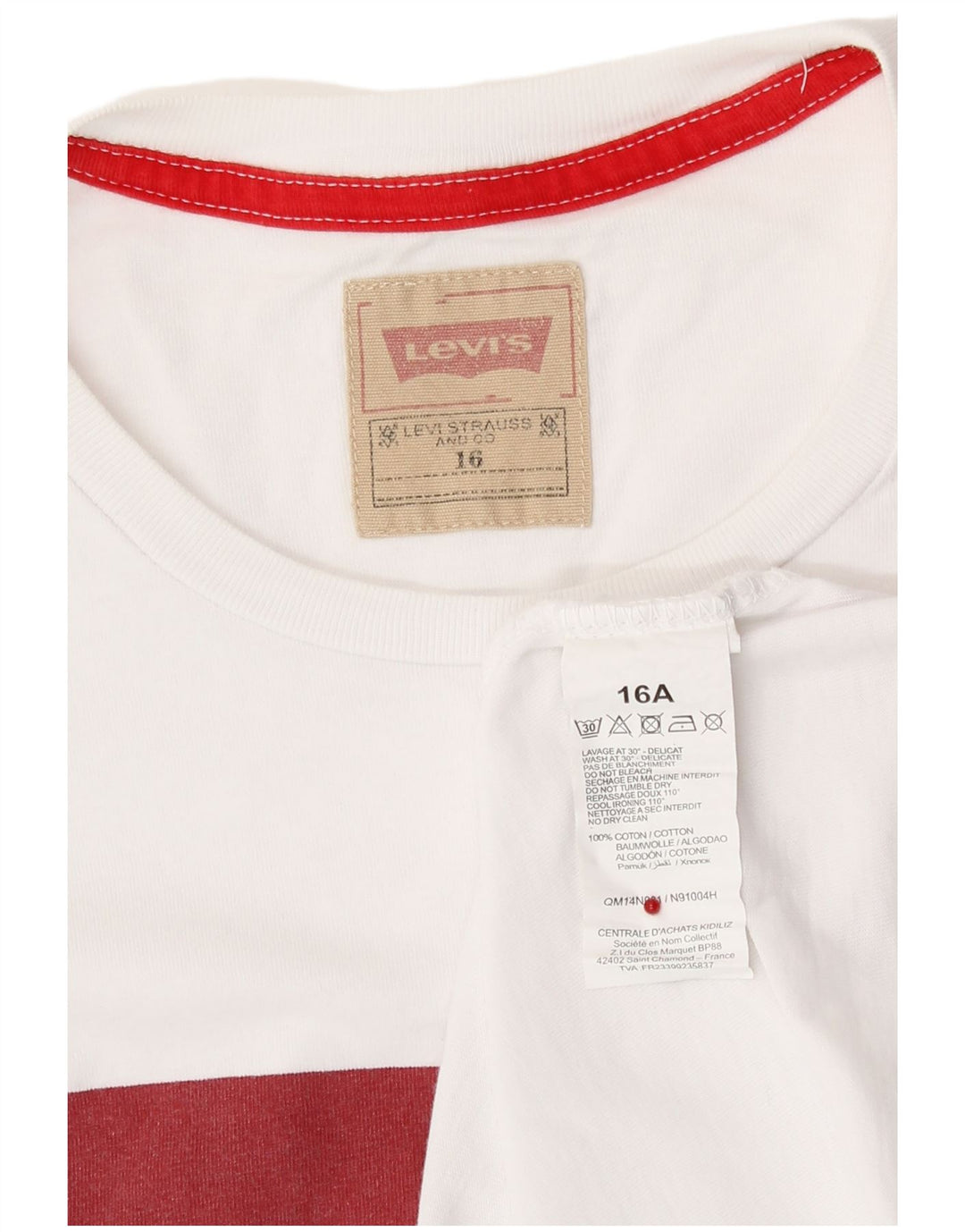 Levi's Boys Graphic T-Shirt Top 15-16 Years White Cotton