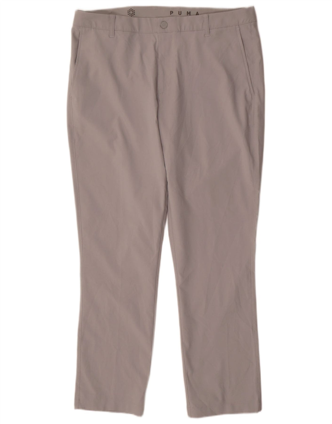 Puma Mens Straight Chino Trousers W36 L30 Grey Polyester