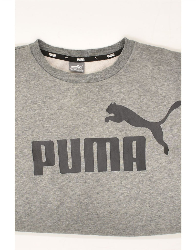 PUMA Boys Graphic Sweatshirt Jumper 15-16 Years Grey Cotton | Vintage Puma | Thrift | Second-Hand Puma | Used Clothing | Messina Hembry 