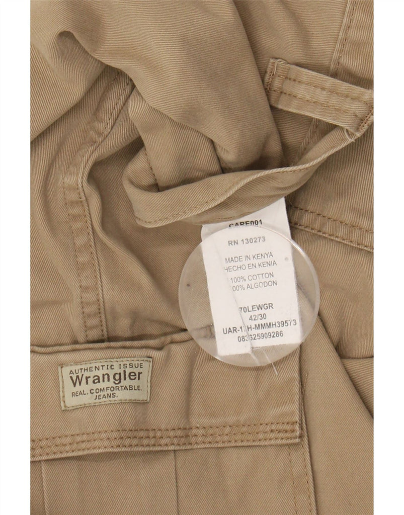 WRANGLER Mens Straight Cargo Trousers W42 L27 Beige Cotton Vintage Wrangler and Second-Hand Wrangler from Messina Hembry 
