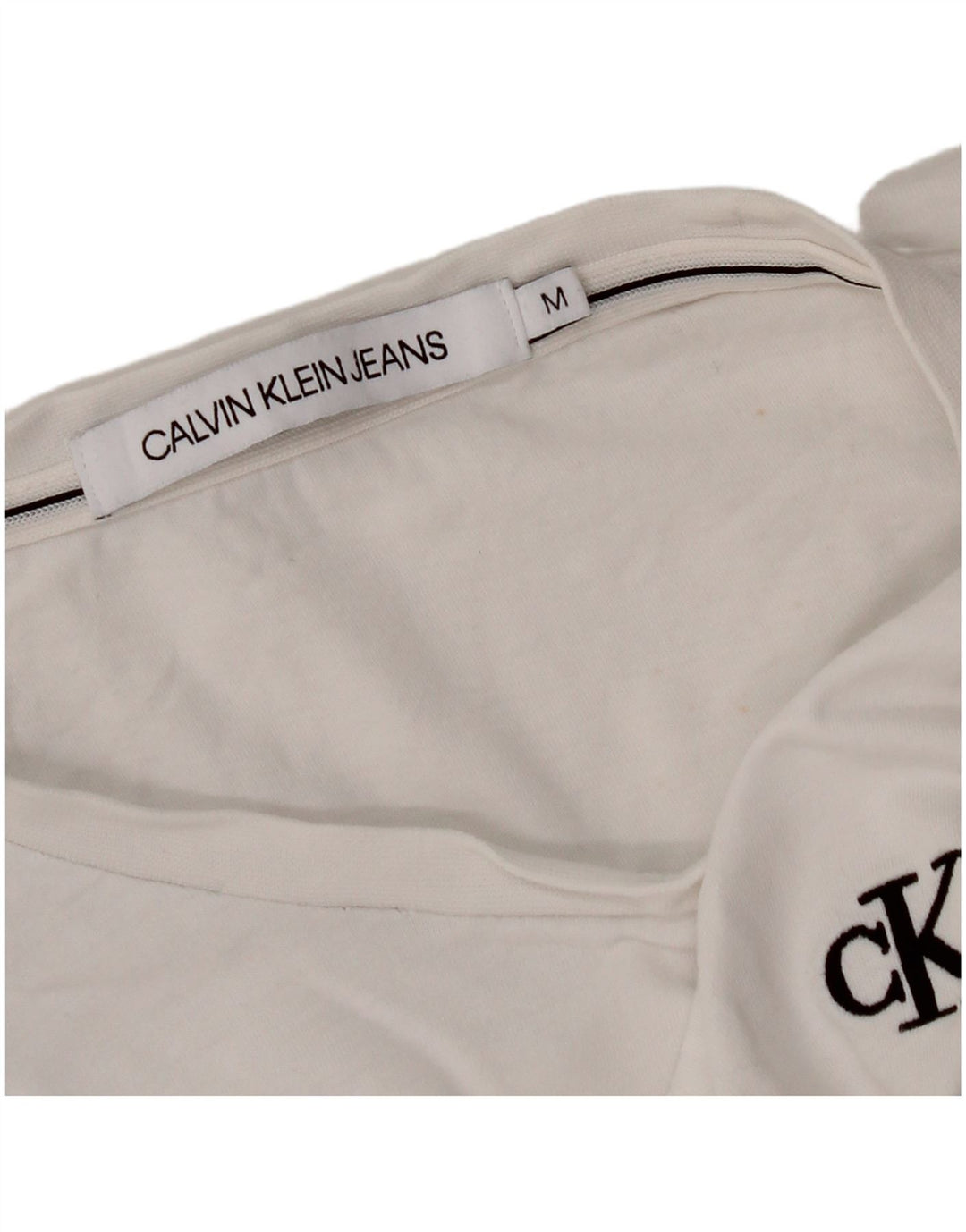 CALVIN KLEIN Womens T-Shirt Top UK 14 Medium White