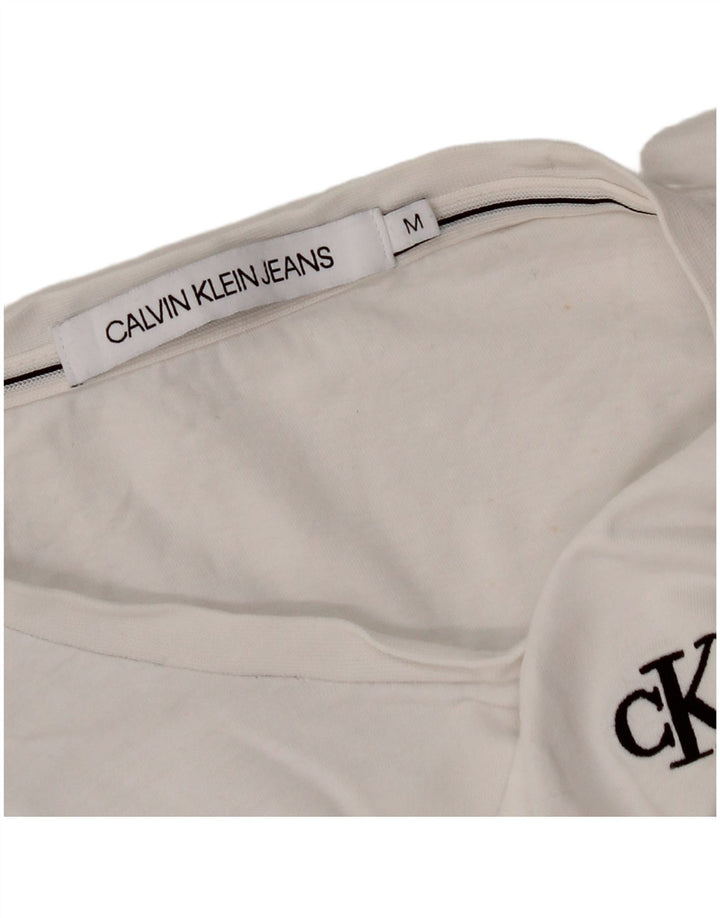 CALVIN KLEIN Womens T-Shirt Top UK 14 Medium White