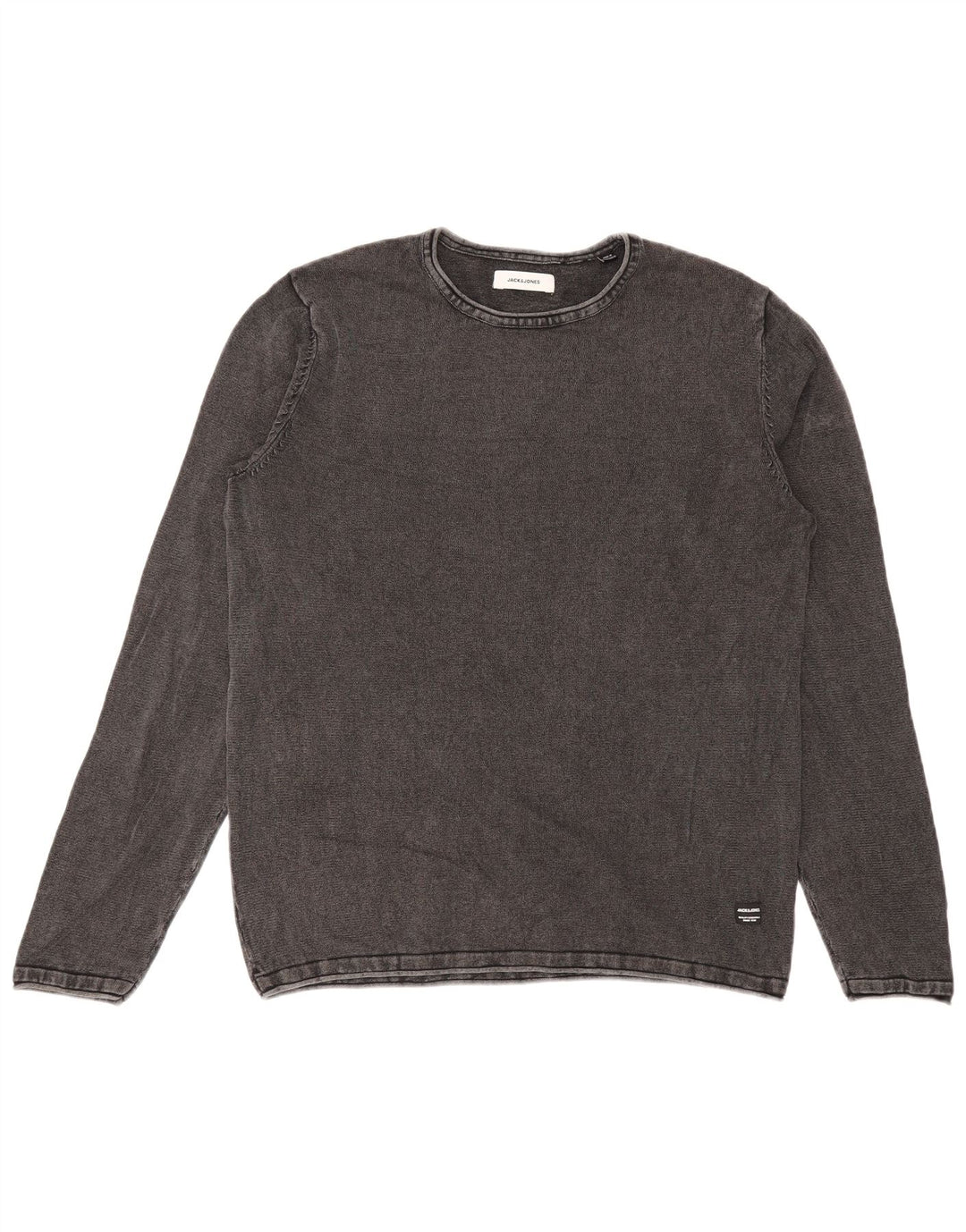 Jack & Jones Mens Top Long Sleeve Medium Grey Cotton