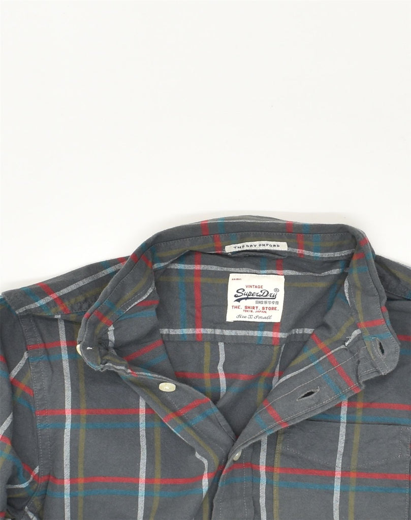 SUPERDRY Mens Vintage Shirt XS Grey Check Cotton | Vintage Superdry | Thrift | Second-Hand Superdry | Used Clothing | Messina Hembry 