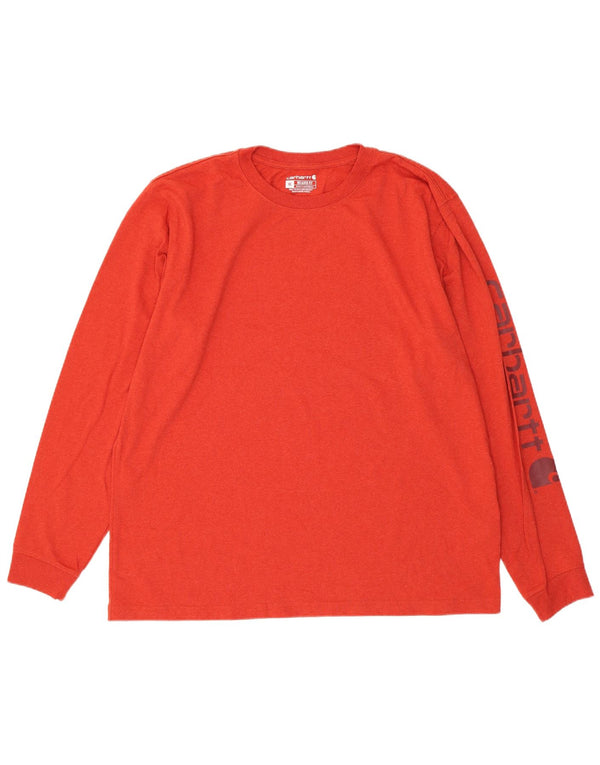 Carhartt Mens Relaxed Fit Graphic Top Long Sleeve XL Orange Cotton