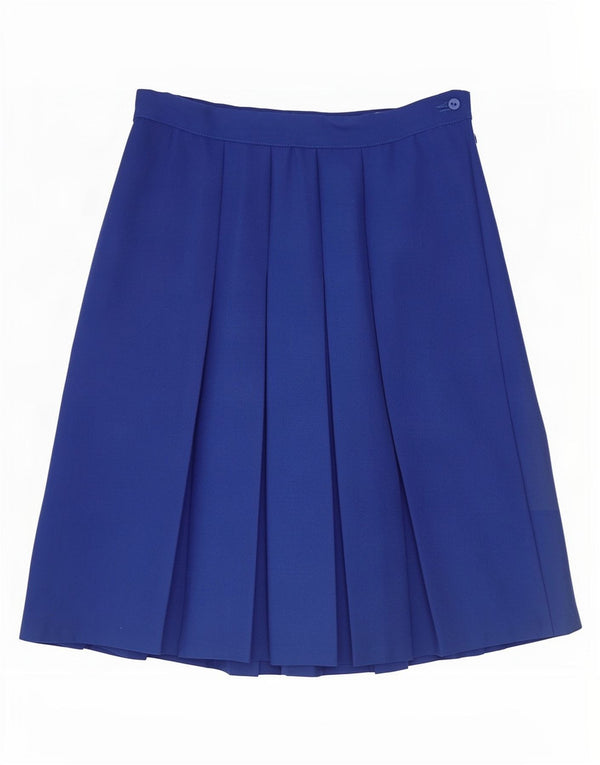 Emreco Womens Knife Pleated Skirt UK 16 Large W30 Blue New Wool